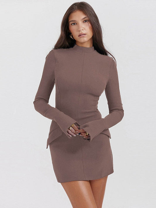 Fashion Slim-fit Long-sleeved Dress Sexy Hip-overing Temperament Elegant Dresses Women's Clothing - Mubimart