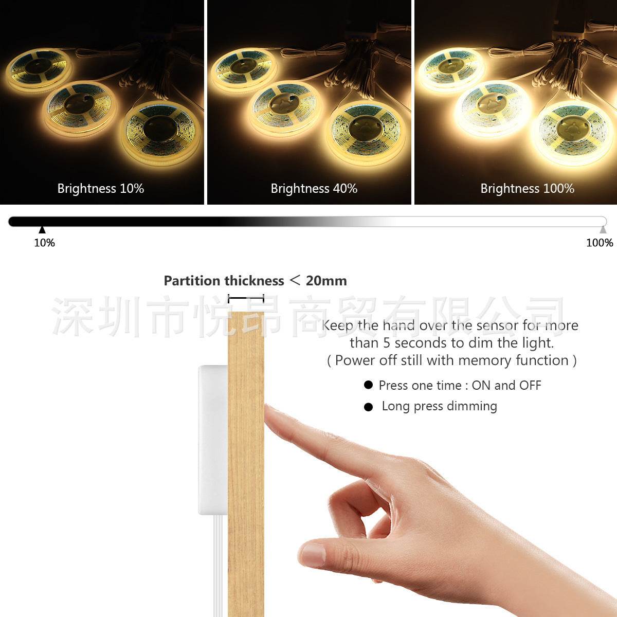 Cabinet Light Highlight With Partition Touch Dimming Household Wardrobe Wine Cabinet Decorative Light Bar - Mubimart