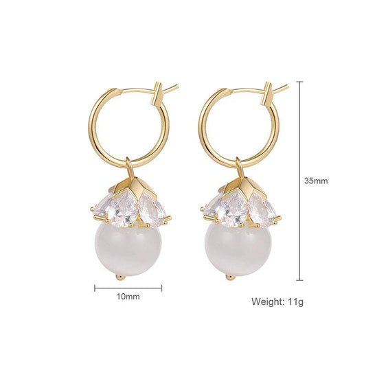 Opal Butterfly Stud Earrings Women - Mubimart