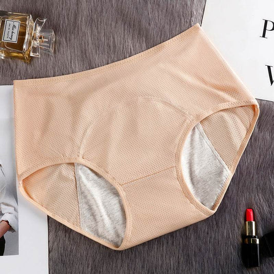 Leak-proof Mid-high-waist Hole Aunt Sanitary Pants - Mubimart