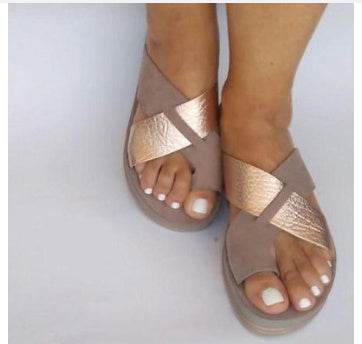 Toe mid heel wedge sandals - Mubimart
