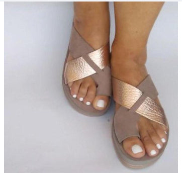 Toe mid heel wedge sandals