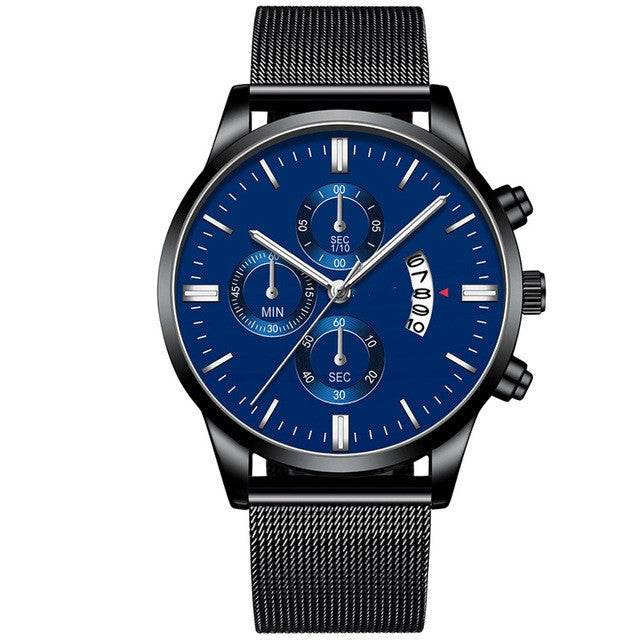 Mens Business Luxury Watches For Men Mesh Band Quartz Watch - Mubimart