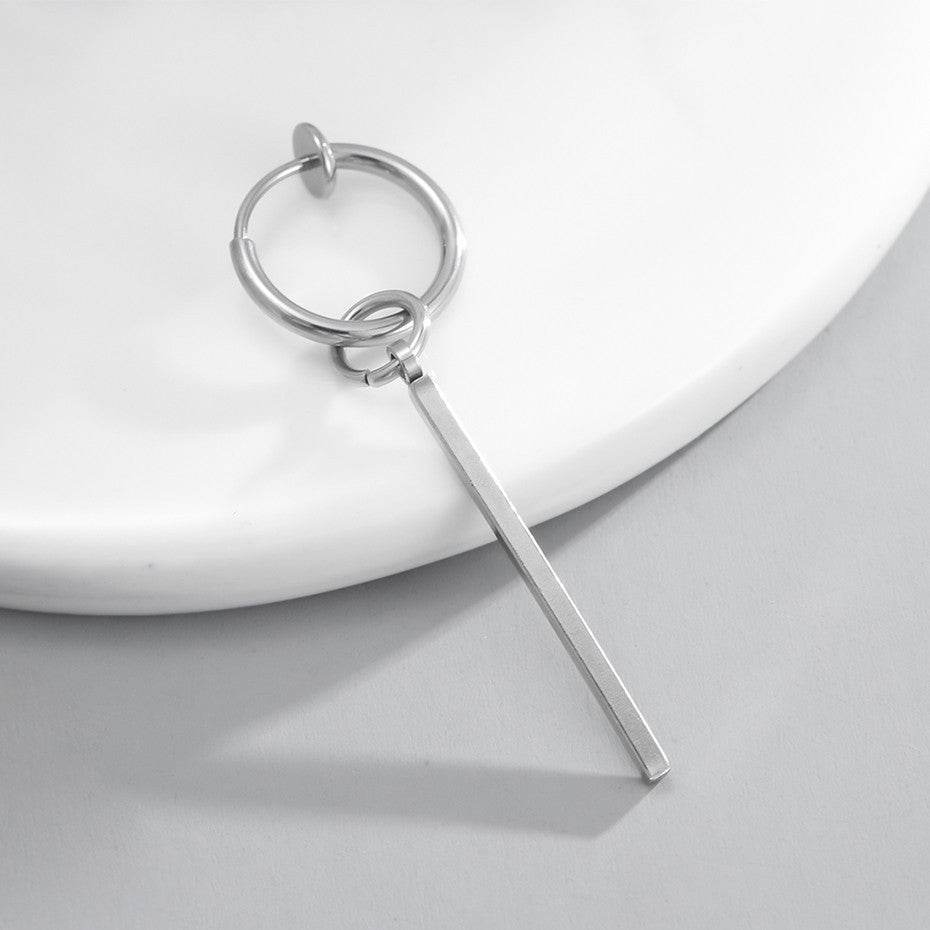 Titanium Steel Hoop Earrings Men And Women - Mubimart