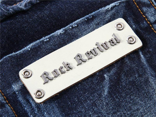 Panelled Statement Jeans Frayed Slim Fit - Mubimart