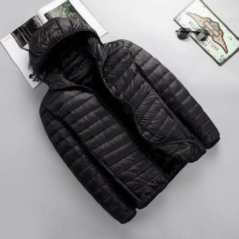 Lightweight Down Jacket Hooded Men Short - Mubimart