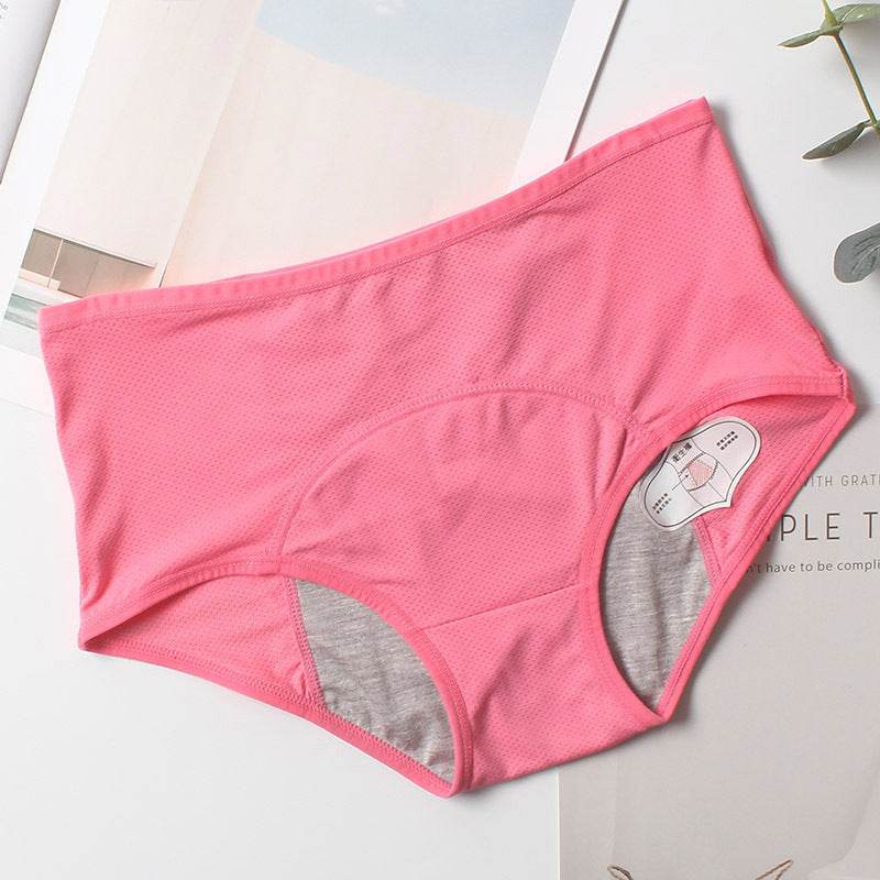 Women's Breathable Mid-high Waist Physiological Pants Leak-proof Sanitary Panties - Mubimart