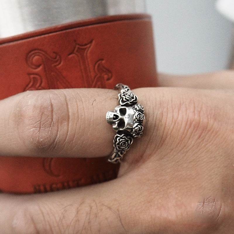 Marcasite Ring Men And Women Opening Adjustable Couple's Ring - Mubimart