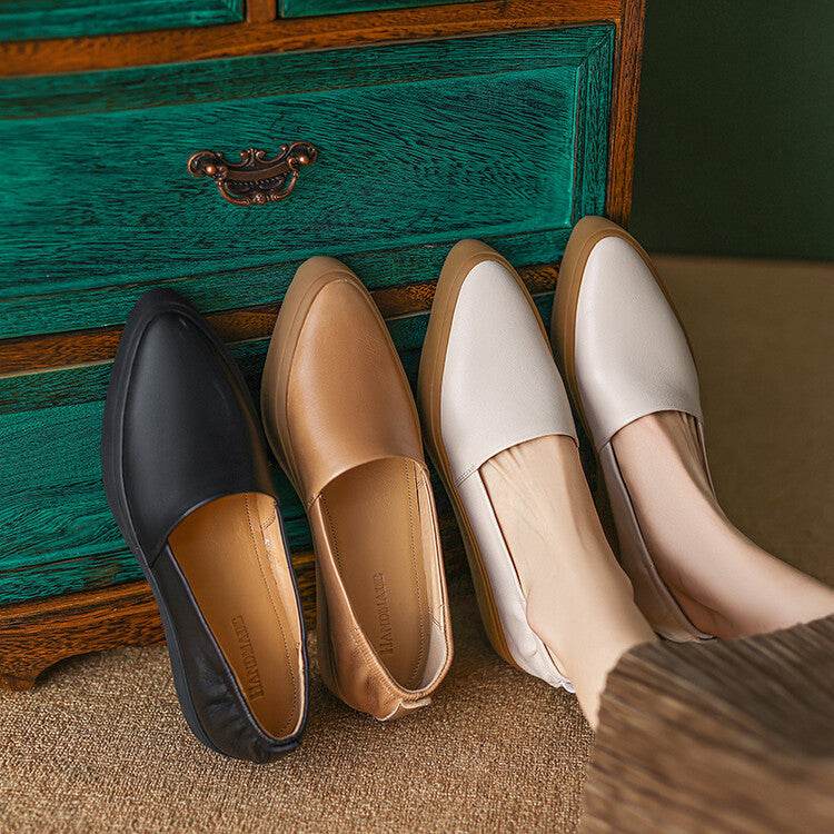 Flat Pointed Toe Pumps Female Platform Loafers - Mubimart