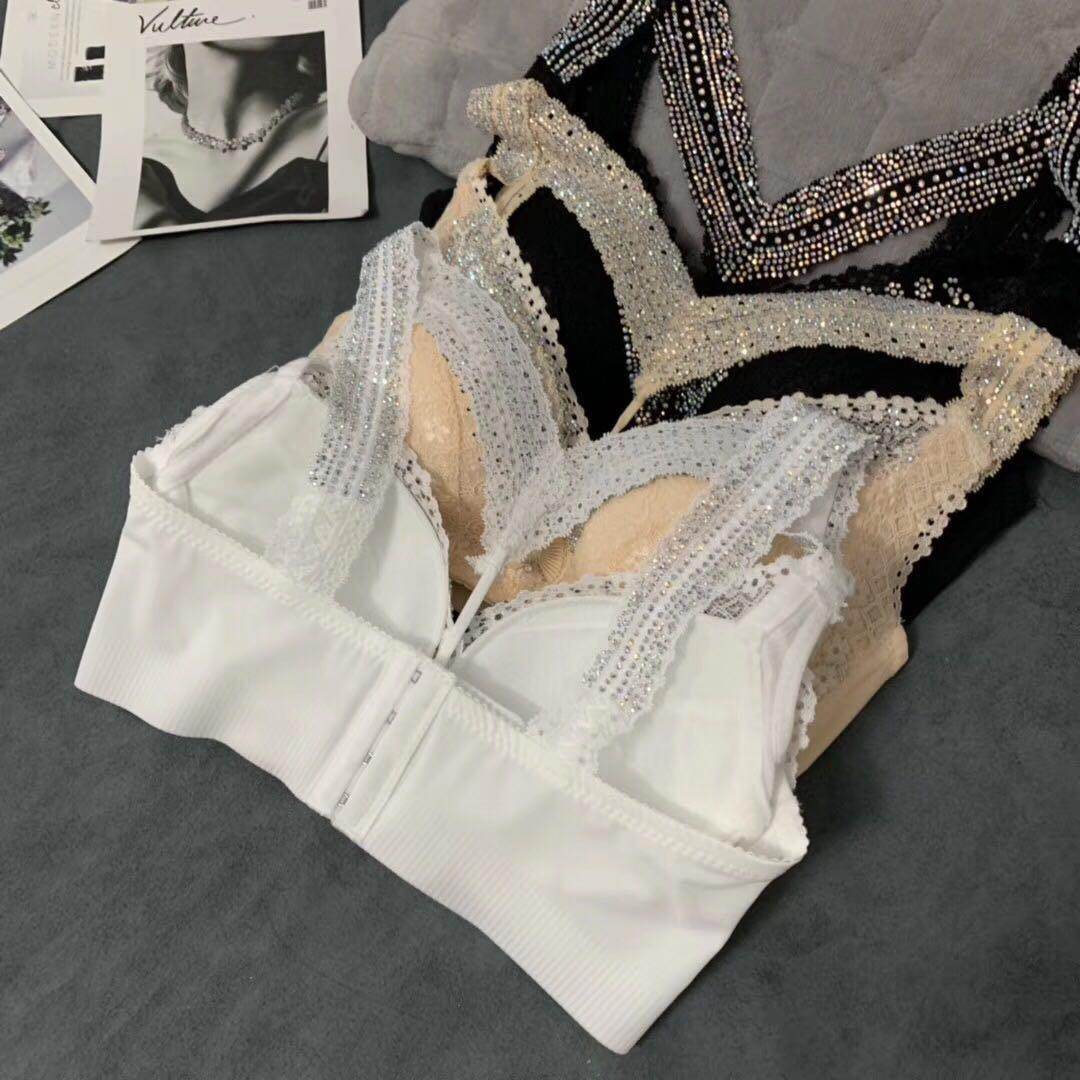 Sexy Lingerie Female Lace Hollow Wide Band Bra - Mubimart