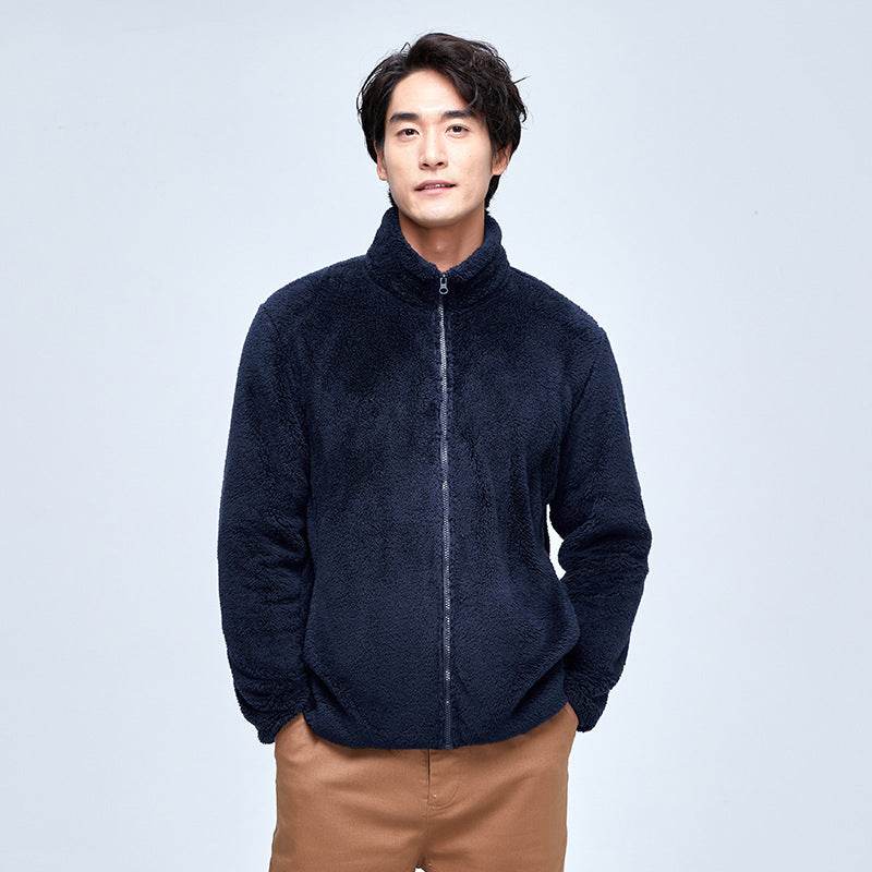 Coral Fleece Jacket Women's Polar Fleece Double-sided Fleece Men's - Mubimart