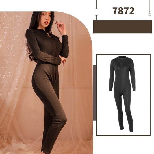 Leopard Bodysuit Long Sleeve Leopard Bodysuit - Mubimart