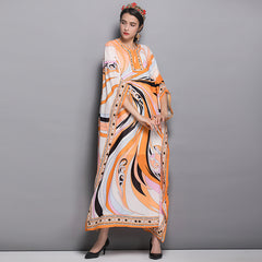 Plus Size Women's New Printed Long Skirt Loose Robe - Mubimart -  