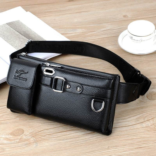 Luxury Brand Waist Bag Men Leather Fanny Pack Chest Bag Male Casual Belt Bags Sling Crossbody Bum Bag Belly Waist Packs Heuptas - Mubimart