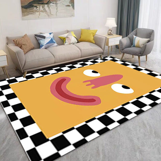 Creative Home Bedside Plaid Expression Rug