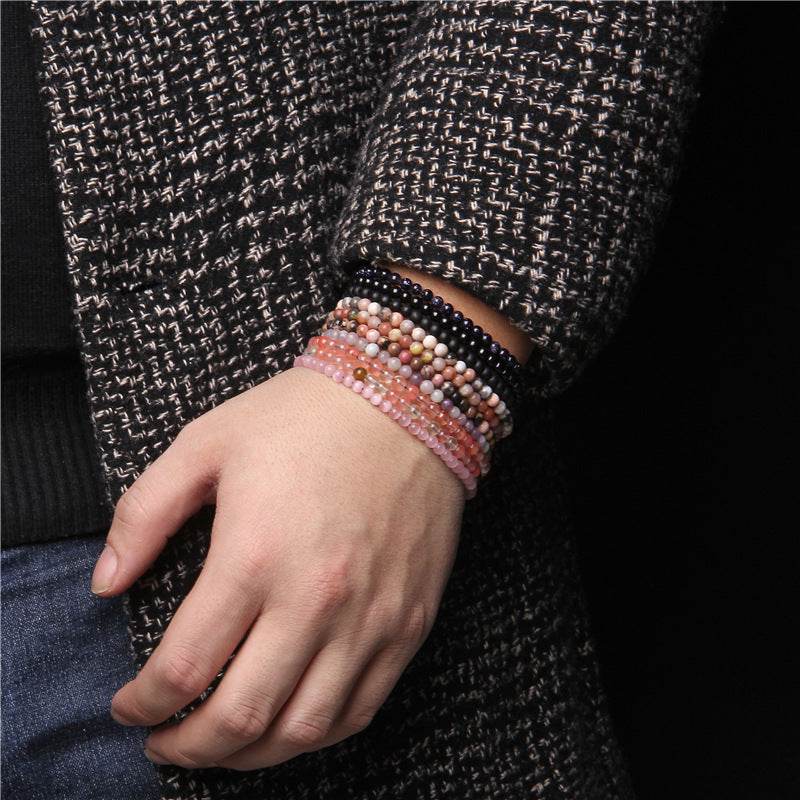 Adjustable Natural Raw Gemstone Beading Bracelet - Mubimart