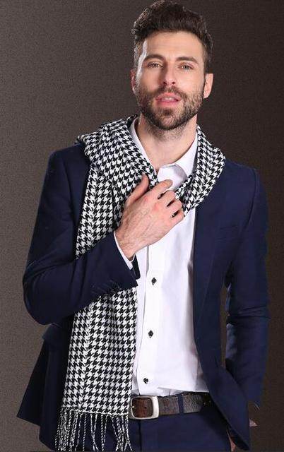 New Europe Fashion Shawl Scarves Men Winter Warm Tartan - Mubimart