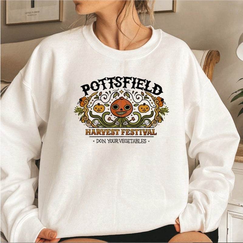 Women's Halloween Pumpkin Print Sweatshirts - Mubimart