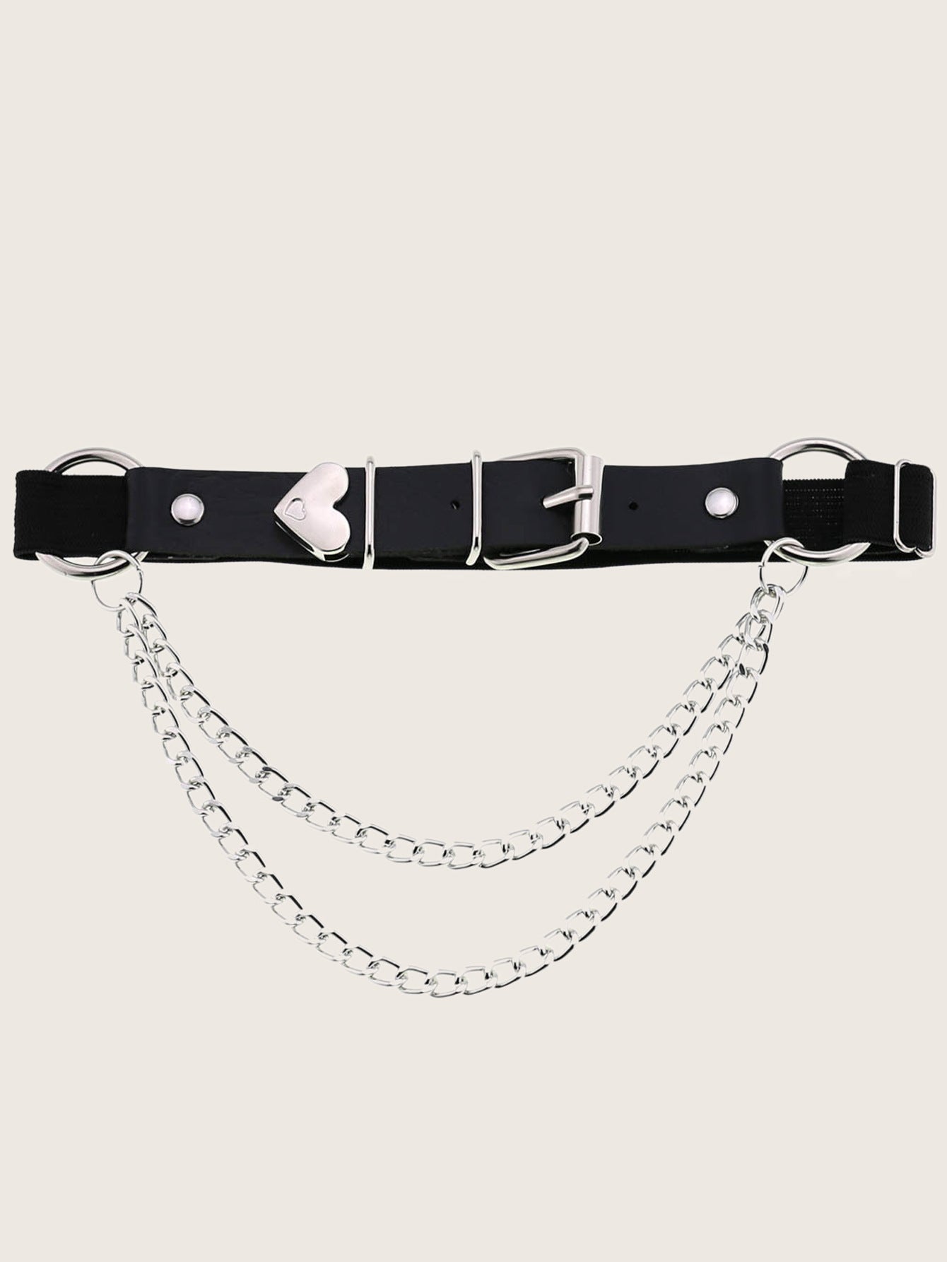 A Sex Heart Chain Elastic Leather Irregular Garter Belt - Mubimart -  