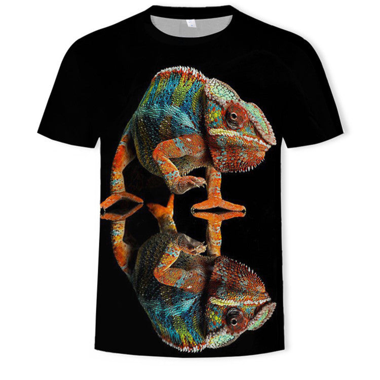 3D Digitaal Geprint Herenmode T-shirt met Korte Mouwen