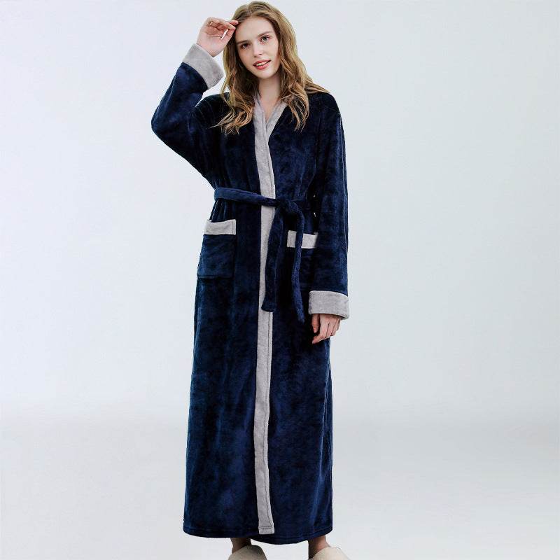Autumn And Winter Coral Fleece Nightgown Thickened Plus Size - Mubimart