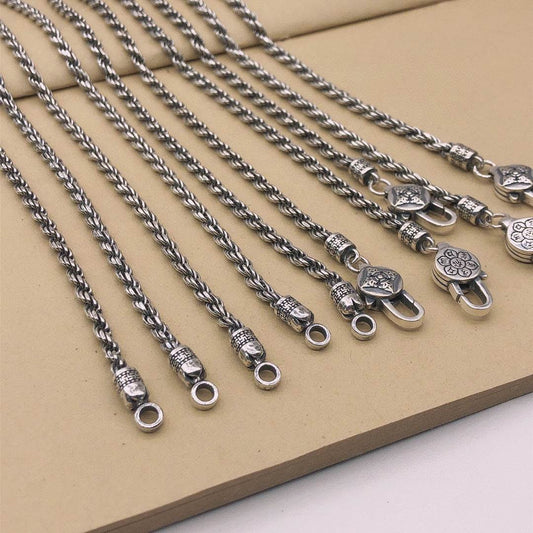 Mens Fashion Simple Vintage Six Character Necklace - Mubimart
