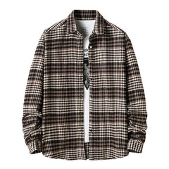 Flannel Thick Plaid Shirt Men's Style Jacket Lining