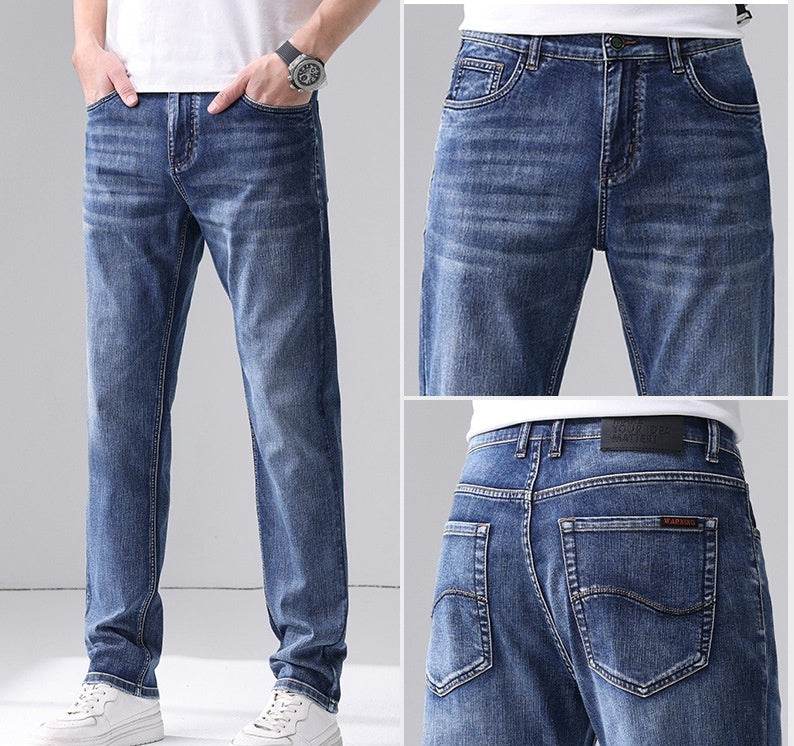 Men's Jeans Straight Fashion Slim Fit - Mubimart