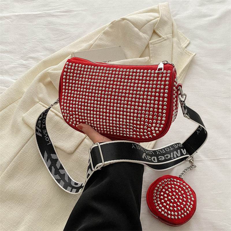 Rhinestone Shoulder Bag With Small Purse Fashion Party Underarm Crossbody Bag For Women Luxury Designer Bags - Mubimart