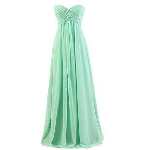 Tube Top Chiffon Long Prom Dinner Dress - Mubimart -  