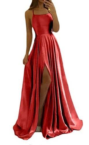 Evening Dress Prom Robe Formal Simple Split - Mubimart