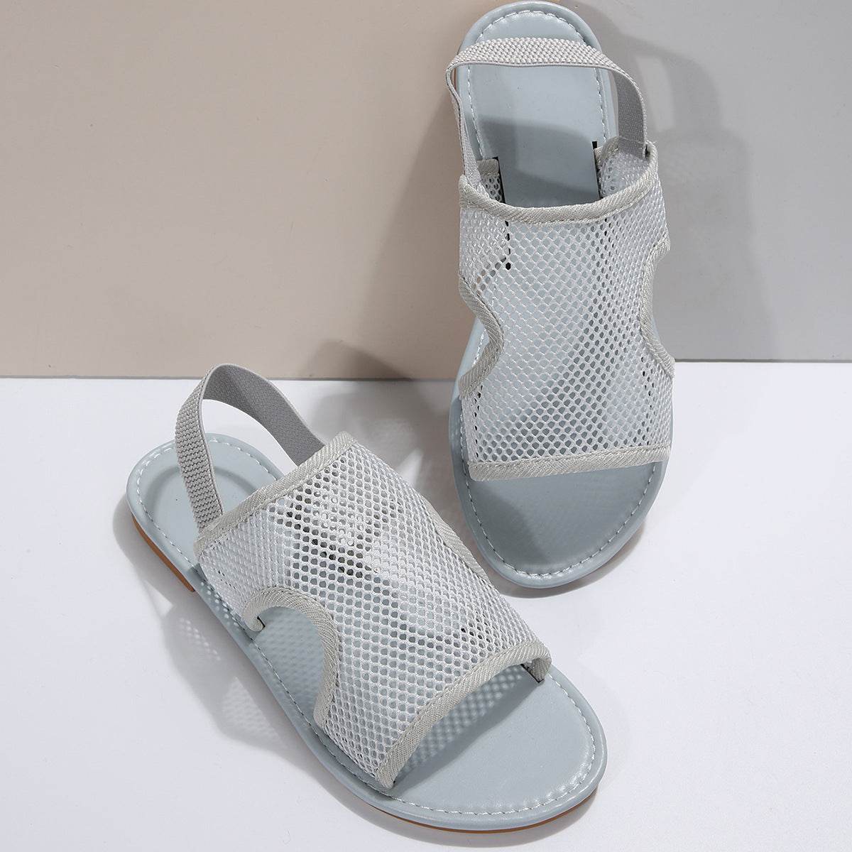 New Mesh Sandals Summer Casual Breathable Flat Shoes For Women Men Beach Shoes - Mubimart