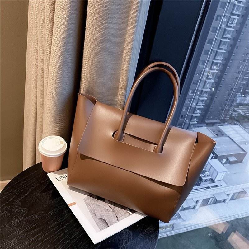 Fashion Women Shoulder Bags Large Capacity Handbags Simple Retro Tote Bags Solid Color Famous Brand High Quality Bags - Mubimart