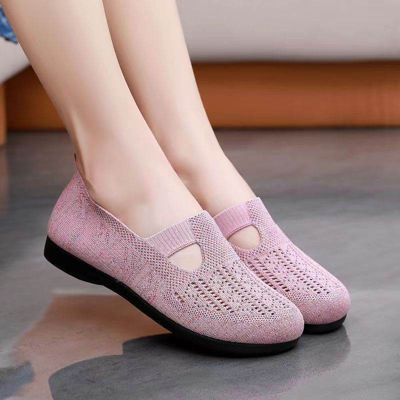Women Flats Shoes Breathable Mesh Shoes Summer Light Loafers - Mubimart