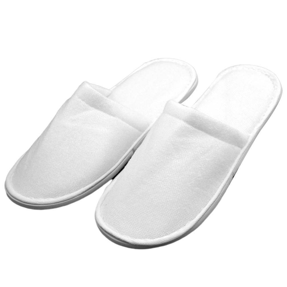 Fleece Slippers One Time Non Slip Thick Spa Slippers for Home Hotel Travel Party Guest - Mubimart