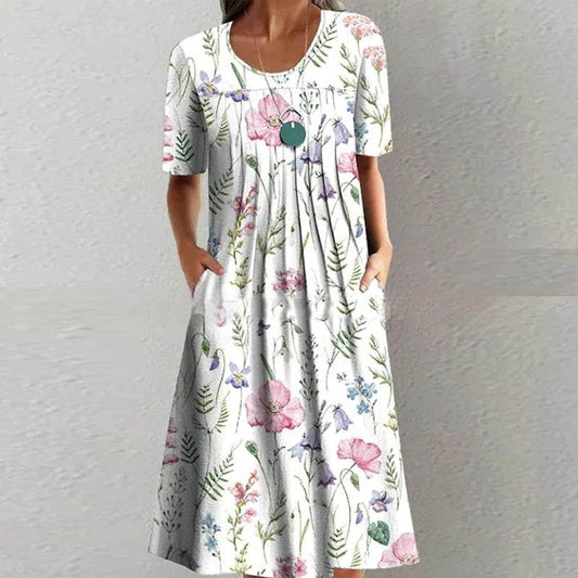 Casual Printing Plus Size Dress - Mubimart