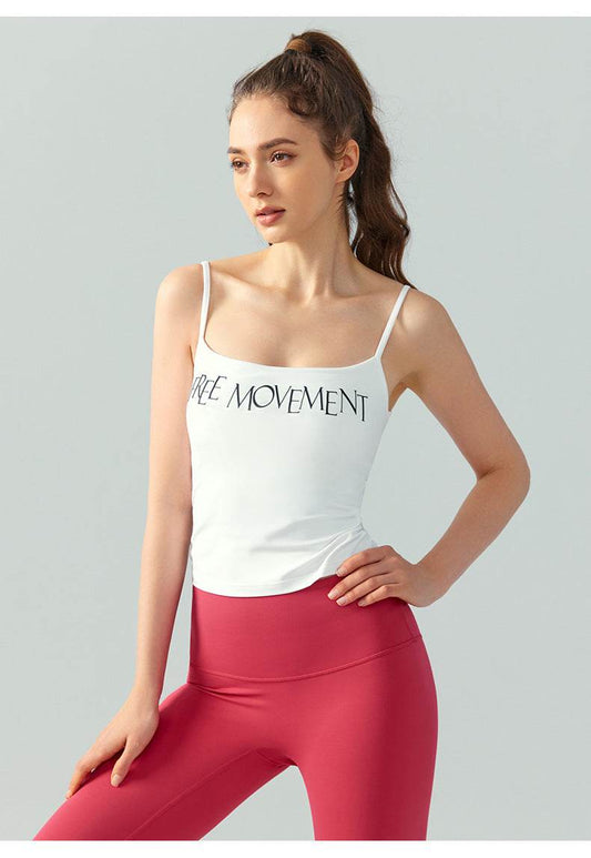 Women's One-piece Chest Pad Thin Solid Color Workout Top Vest - Mubimart