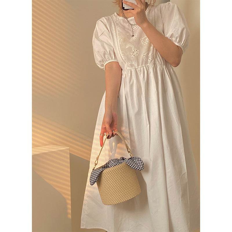 Women's Fashion Summer Bags All Match Bucket Straw Bag - Mubimart