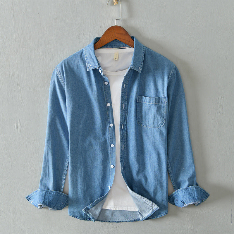 New Youth Shirt Jacket Men's Casual Long-Sleeved Denim Shirt Men's Jacket