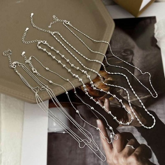 925 Sterling Silver Necklace For Women Choker Fashion Special-interest Design Sense Ornament - Mubimart