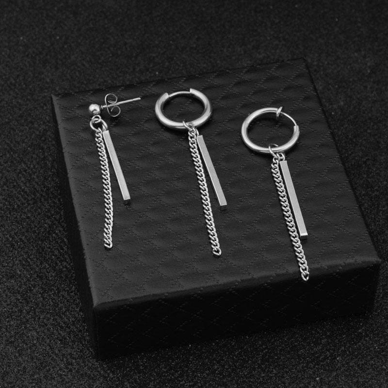Square Stick Chain Earrings Men And Women - Mubimart