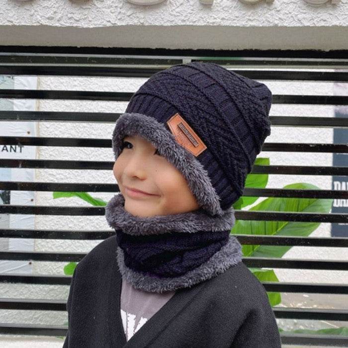 Winter Beanie Hat Scarf Set Warm Knit Hat Thick Fleece Lined Winter Hat Neck Warmer For Men Women - Mubimart