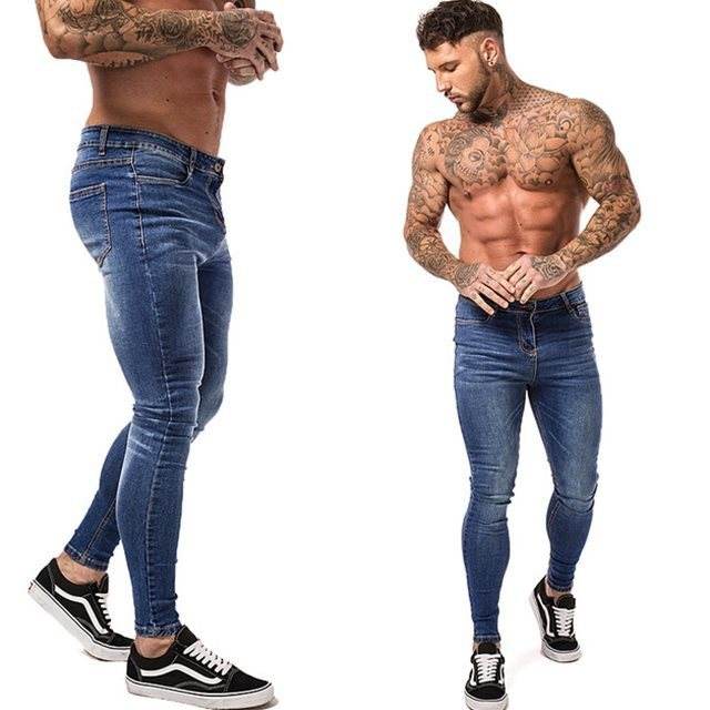 Patchwork Pants Jeans Men's Fit - Mubimart