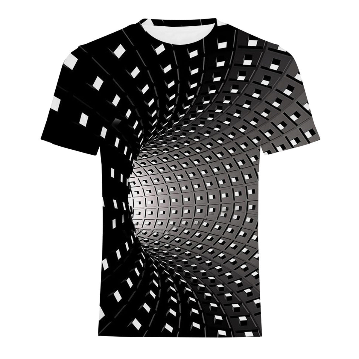 Mens Fashion Casual Digital Print Crew Neck T-shirt