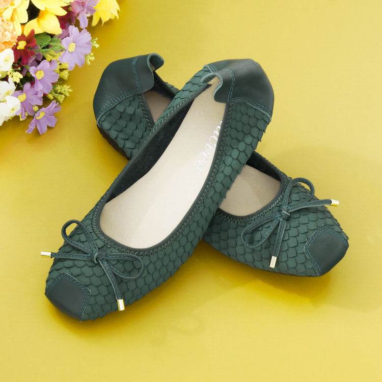 Leather Boat Shoes With Soft Bottom And Shallow Mouth - Mubimart