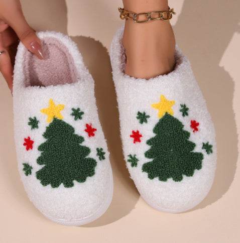 Family Cartoon Plush Slippers For Women - Mubimart