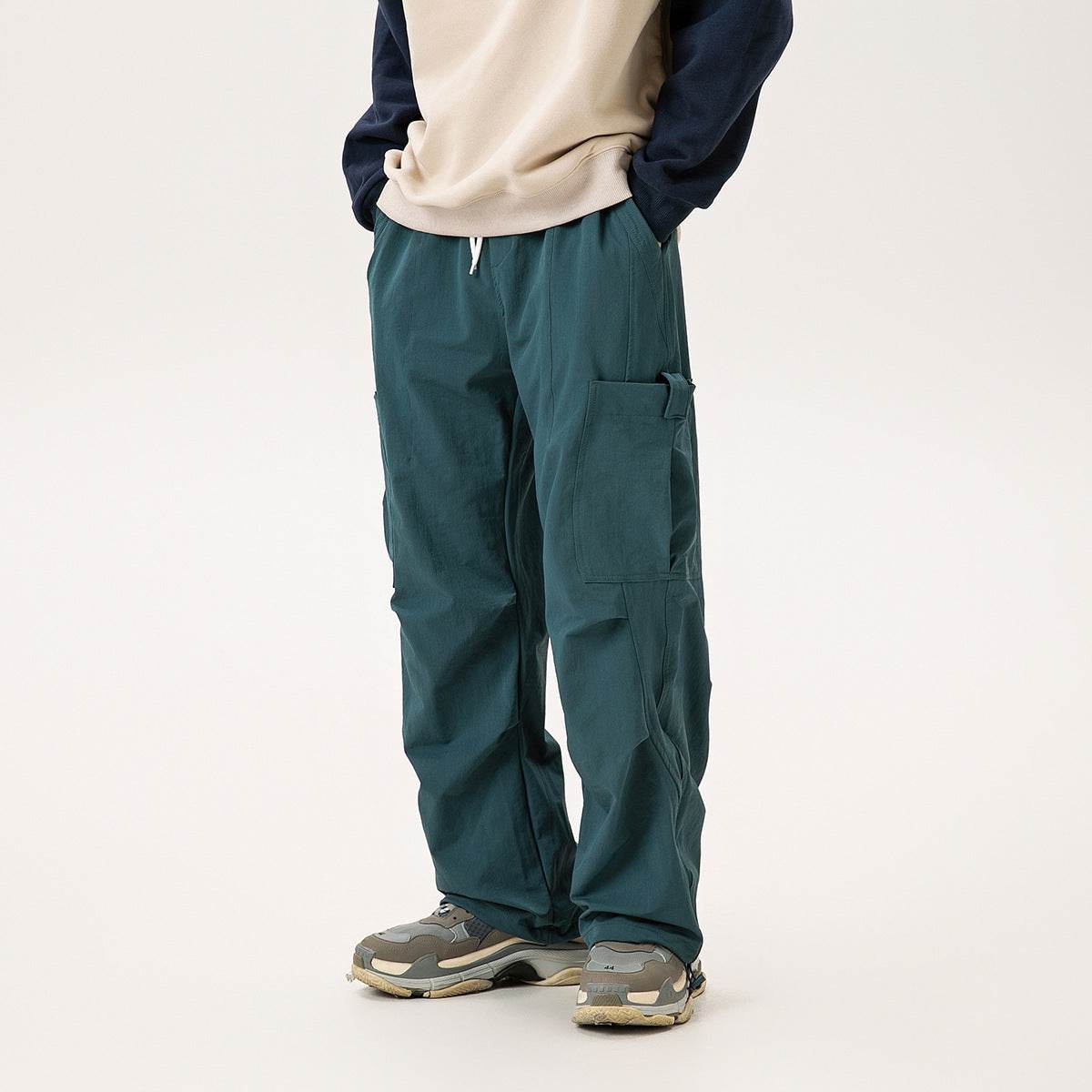 Casual Straight-leg Loose Cargo Pants Male - Mubimart