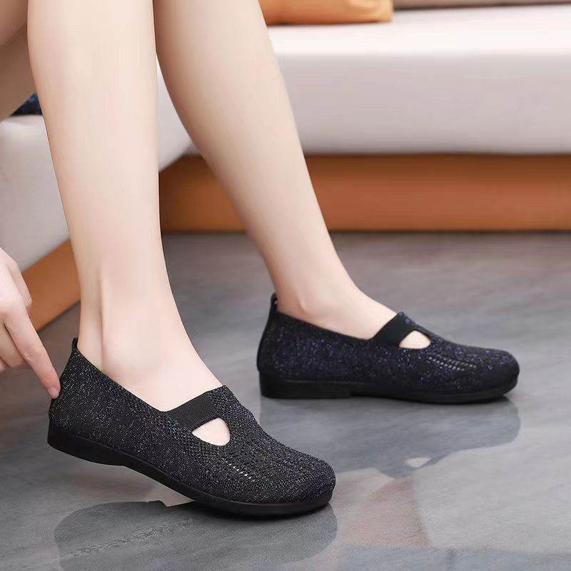 Women Flats Shoes Breathable Mesh Shoes Summer Light Loafers - Mubimart