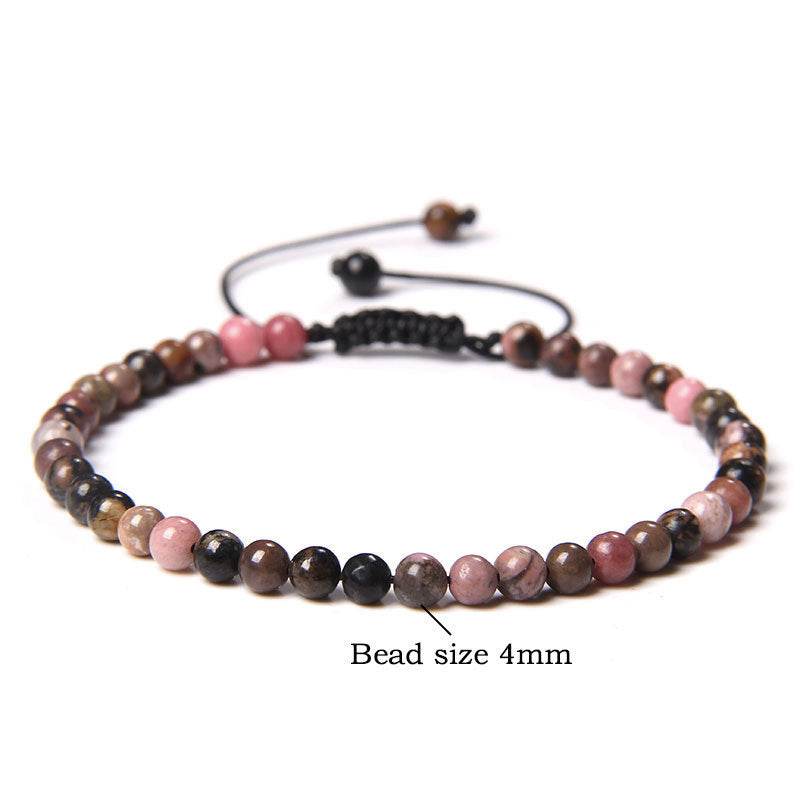 Adjustable Natural Raw Gemstone Beading Bracelet - Mubimart