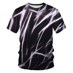 Mens Fashion Casual Digital Print Crew Neck T-shirt